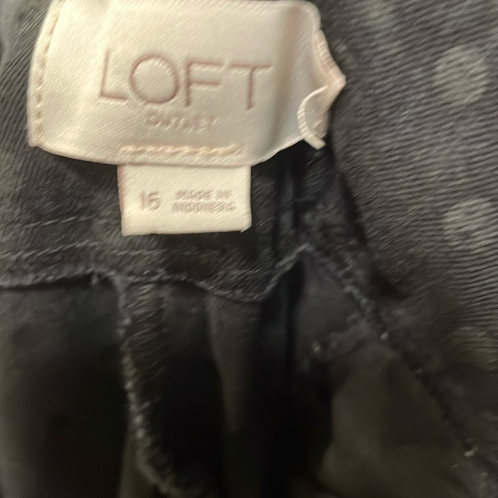 Loft Outlet Skinny Ankle Black Polka Dot Pant Size 16